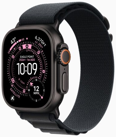 Apple Watch Ultra 3 (2025) 49mm Titanium Case with Black Alpine Loop S (черный титан)