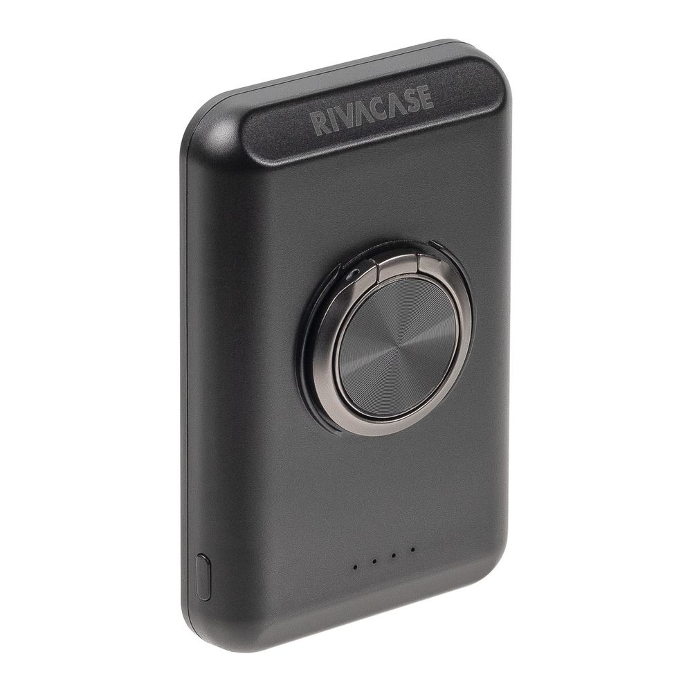 RIVACASE VA2603 RU Magsafe Qi WIRELESS 15W + QC/PD20W 5000 б/п с кольцом (черный)