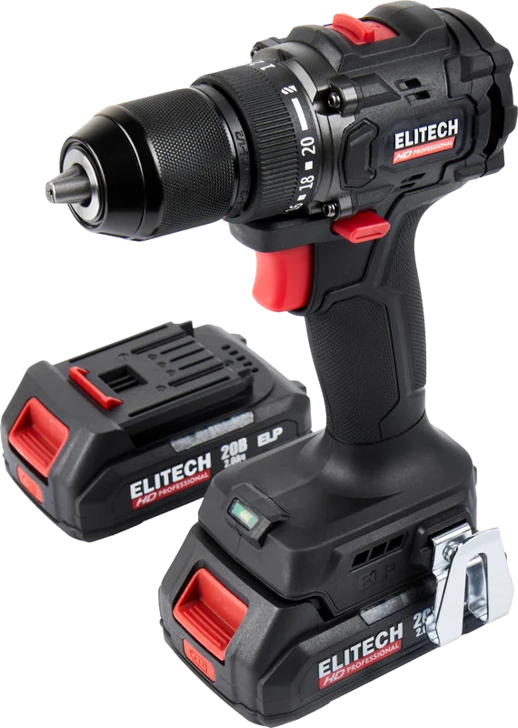 Аккумуляторная дрель ELITECH 20SL2 (E2201.040.01) (черно-красный)