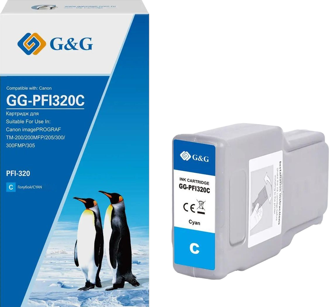 G&G для Canon imagePrograf TM-200/200MFP/205/300/300MFP/305 (голубой)
