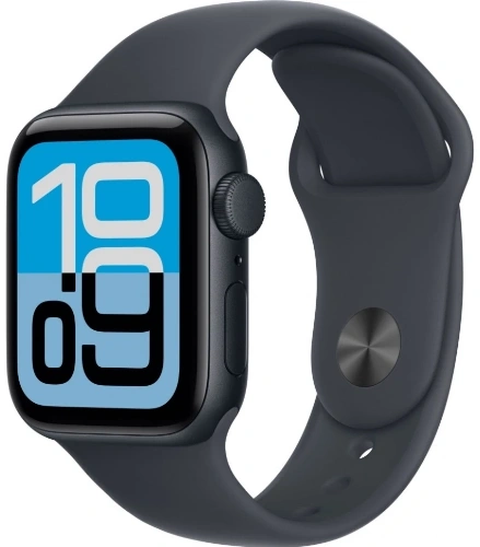 Apple Watch SE (2025) 40mm Aluminum Midnight Sport Band M/L (черный)