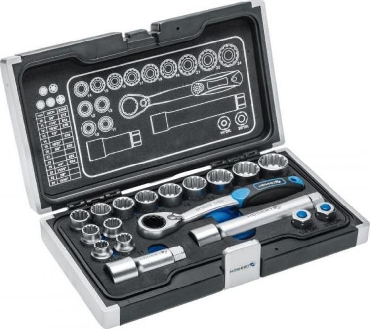 Набор инструментов Hoegert Technik HT1R478 (черно-синий)