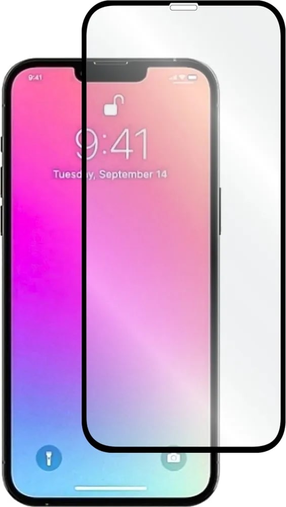 Luxcase 2.5D FG для Apple iPhone 13/13 Pro/14, 0,33 мм (черный)