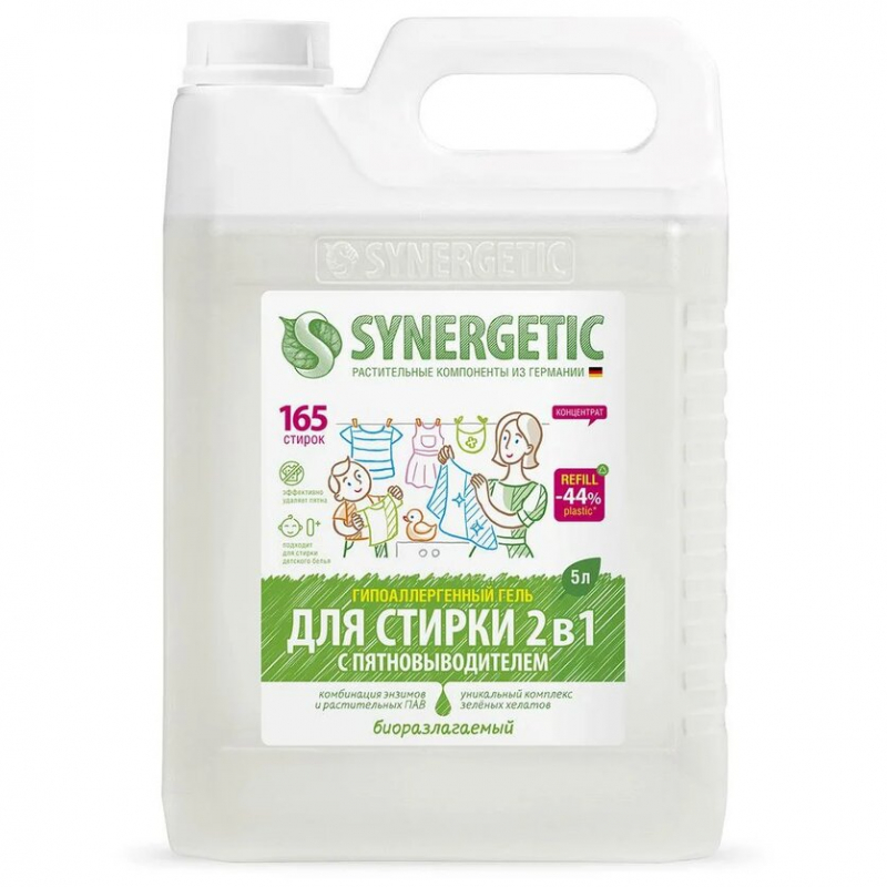 Гель для стирки SYNERGETIC 109804 универсал 5л