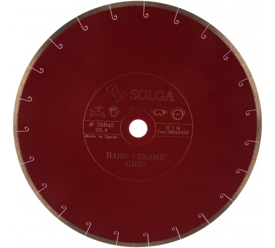 Диск Solga Diamant HARD CERAMICS сплошной керамогранит. 350 мм. 25.4 20010350