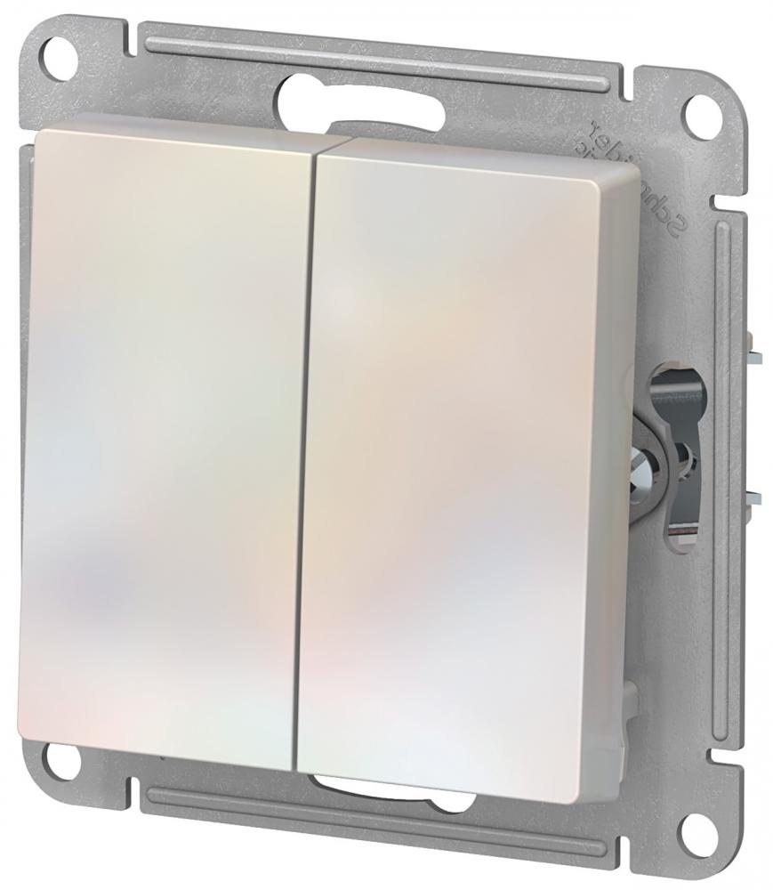 Выключатель Schneider Electric 2-кл. СП AtlasDesign ATN000451 (жемчуг)