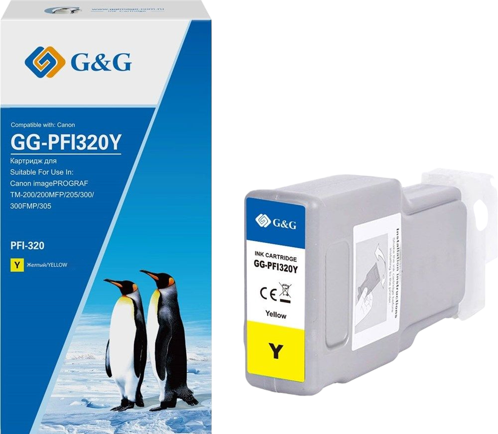 G&G для Canon imagePrograf TM-200/200MFP/205/300/300MFP/305 (желтый)