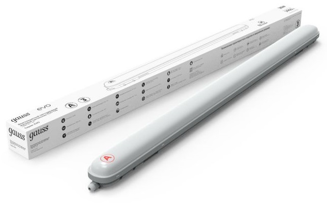 Gauss IP65 LED ССП-176 EVO IP65 1200*76*66 36W 3960lm 6500K с БАП на 1ч, 1/12