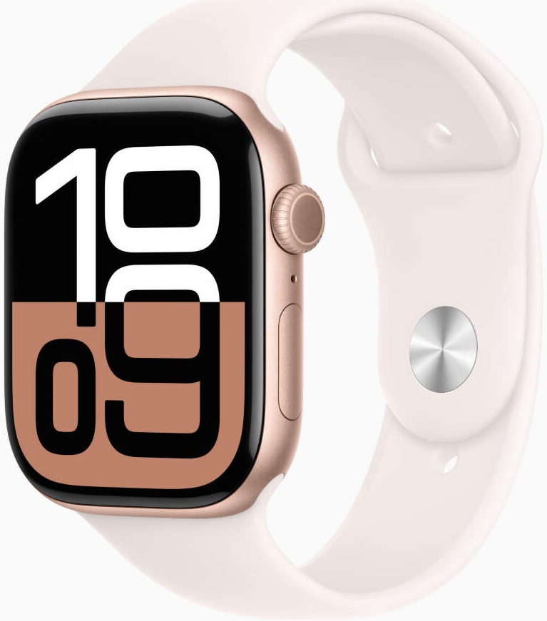 Apple Watch Series 10 46mm Aluminum Case with Light Blush Sport Band M/L (розовое золото)