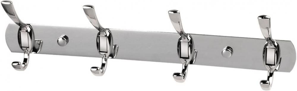 Планка с крючками Рыжий кот SSA-002-4 35 см (серебристый)