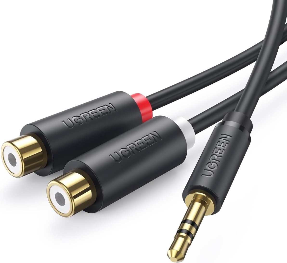 Ugreen AV109 3.5mm to 2 RCA 25 см (серый)