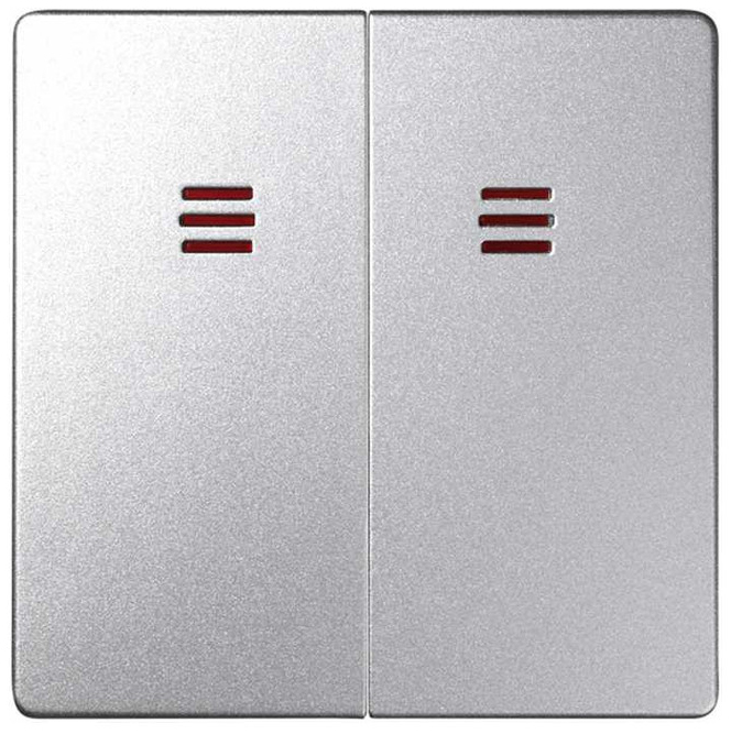Выключатель Simon 2 клавиши S82 Detail 82025-93 (серебристый)