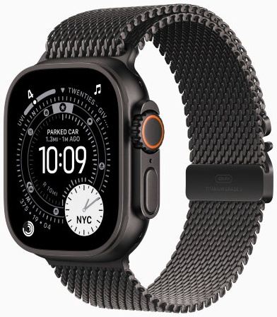 Apple Watch Ultra 3 (2025) 49mm Titanium Case with Black Titanium Milanese Loop M (черный титан)