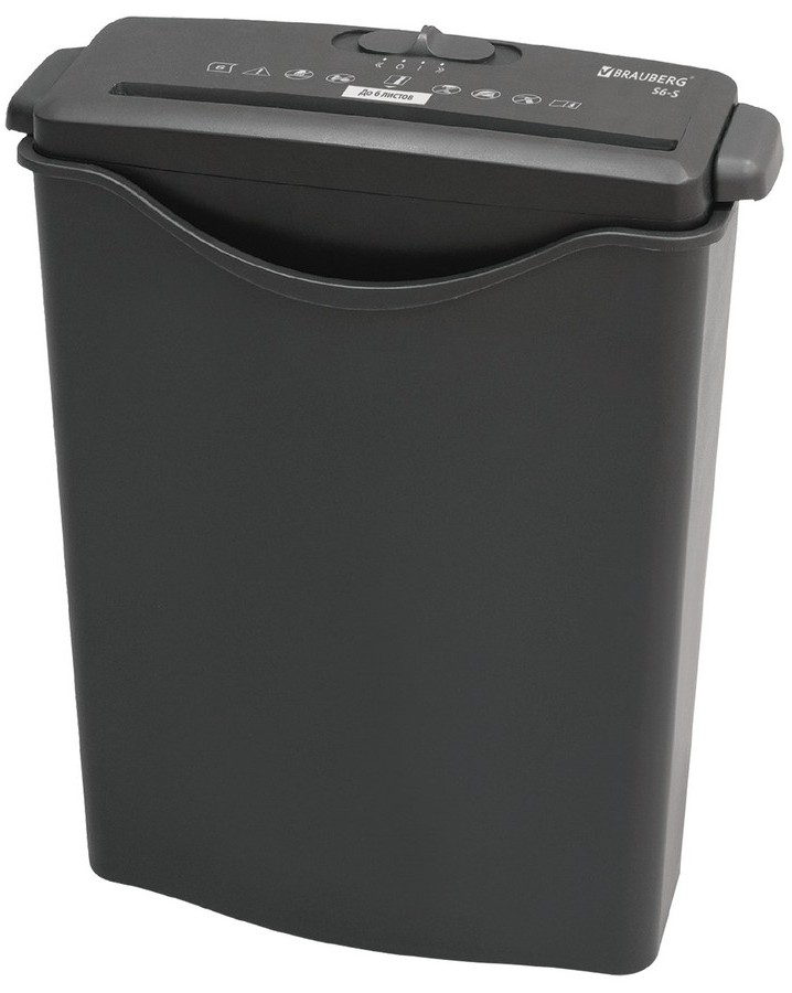 Уничтожитель бумаг BRAUBERG S6-S 531087 (черный)