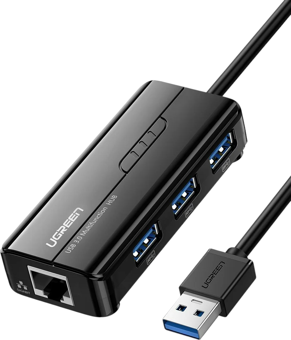 Ugreen 3 x USB 3.0, RJ45 (черный)