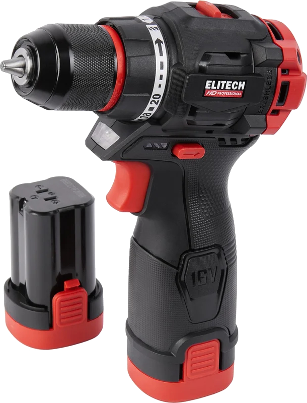 Аккумуляторная дрель ELITECH CD 16L2 (черно-красный)