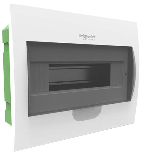 Распределительный щит Schneider Electric с прозрачной дверью 1 ряд 12 модулей Easy9 (белый)
