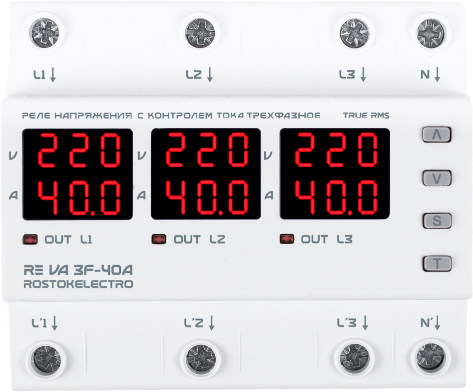 Реле напряжения Rostokelectro VA3F-40A (белый)