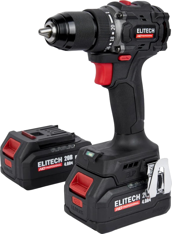Аккумуляторная дрель ELITECH 20SL2 (E2201.040.02) (черно-красный)