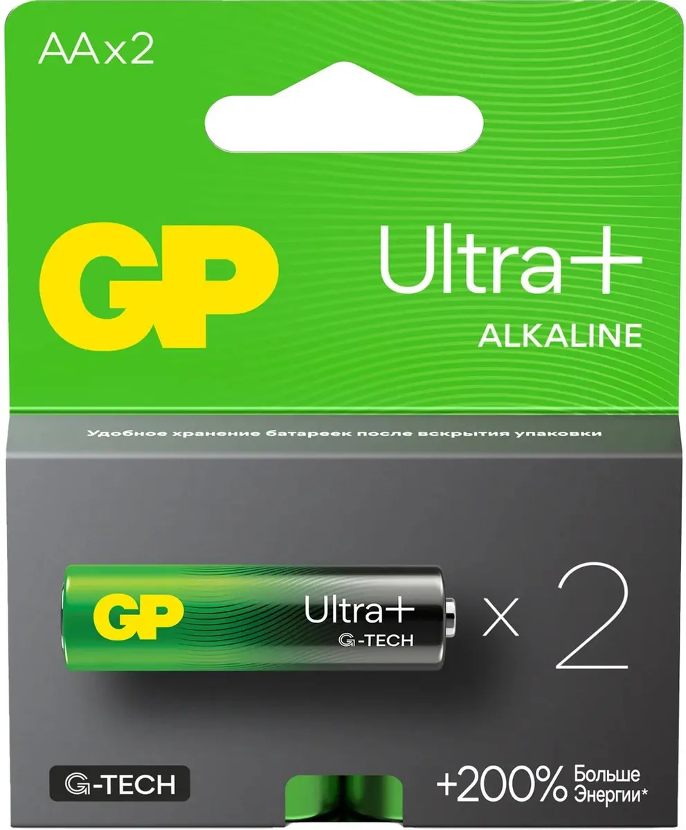 Батарейка GP G-tech Ultra Plus Alkaline 15А AА - 2 шт. на блистере