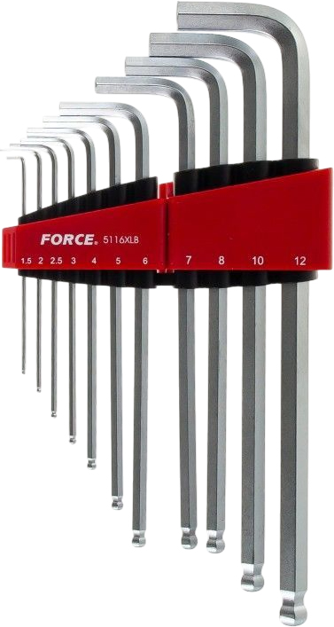 Набор шестигранников FORCE 5116XLB (серо-красный)