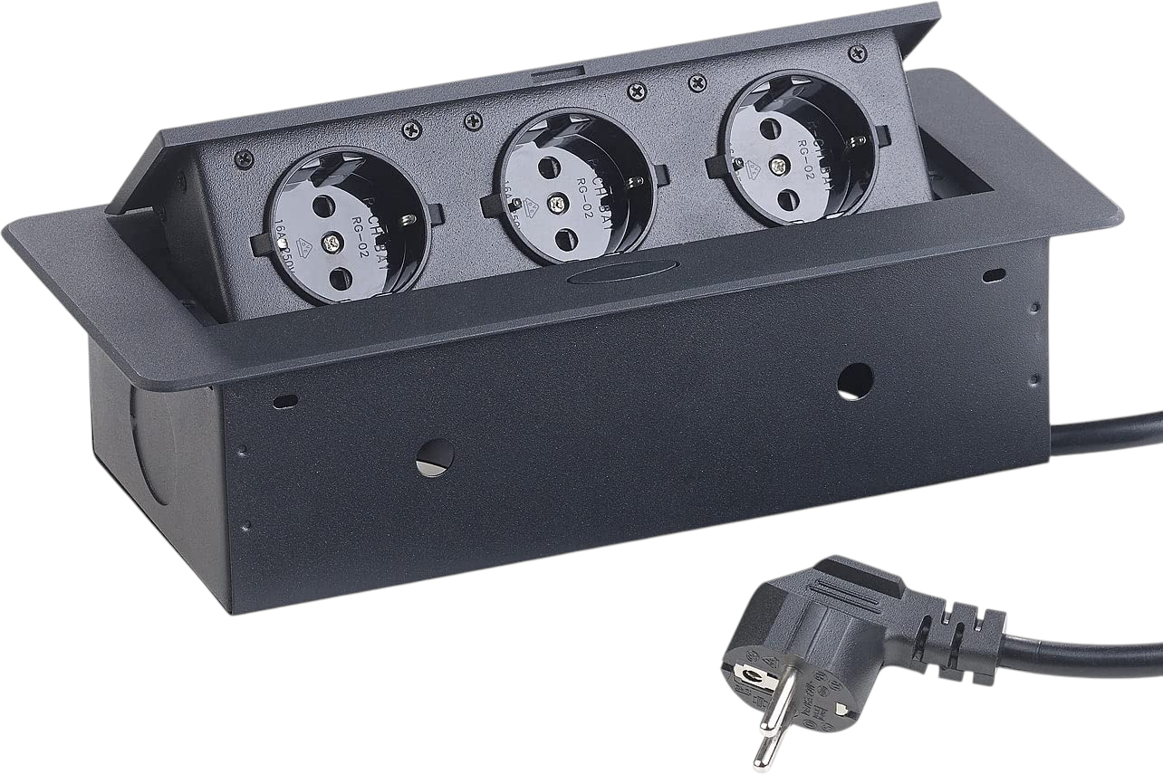 Блок розеток Inrior TORO-01-20 (черный)