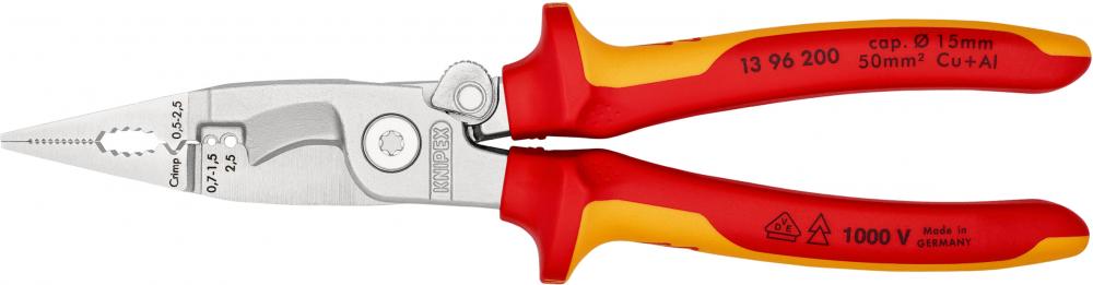 Клещи Knipex KN-1396200SB (красно-желтый)