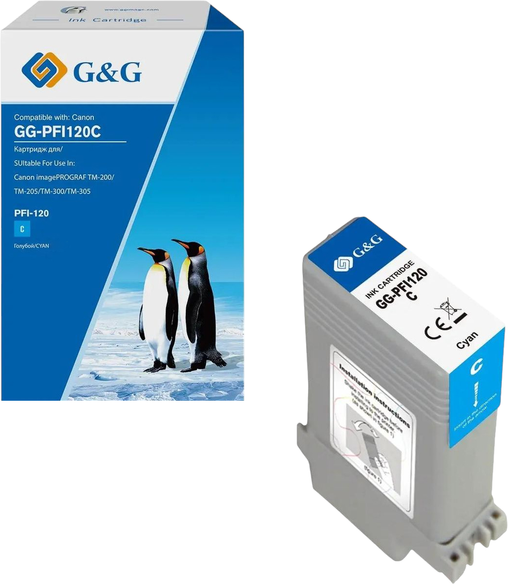 G&G для Canon imagePROGRAF TM-200/205/300/305/250 (голубой)